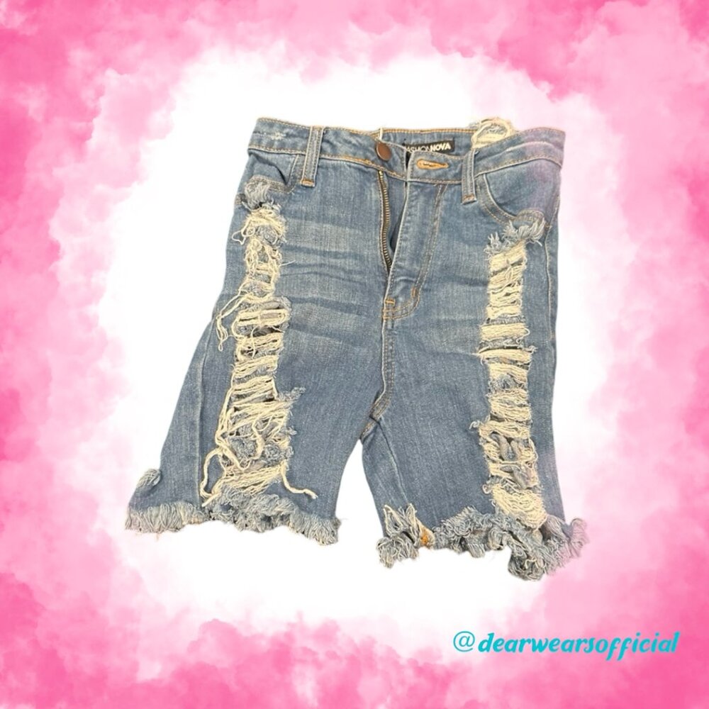 Fashion Nova Distressed Bermuda Jean Shorts
